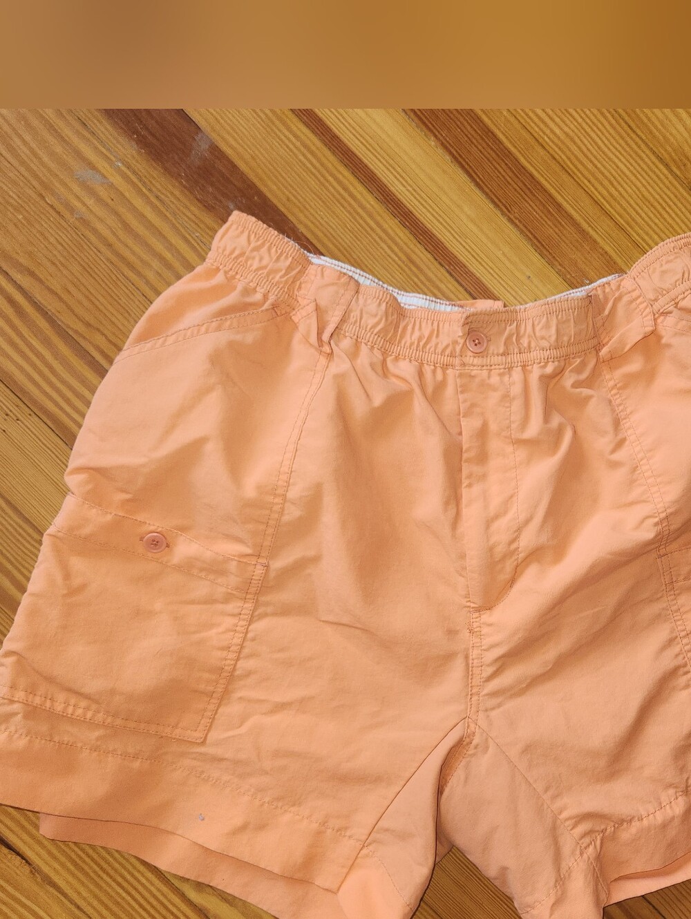 Aftco Orange Casual Elastic Waist Shorts Mens Sz 40 Fishing Shorts